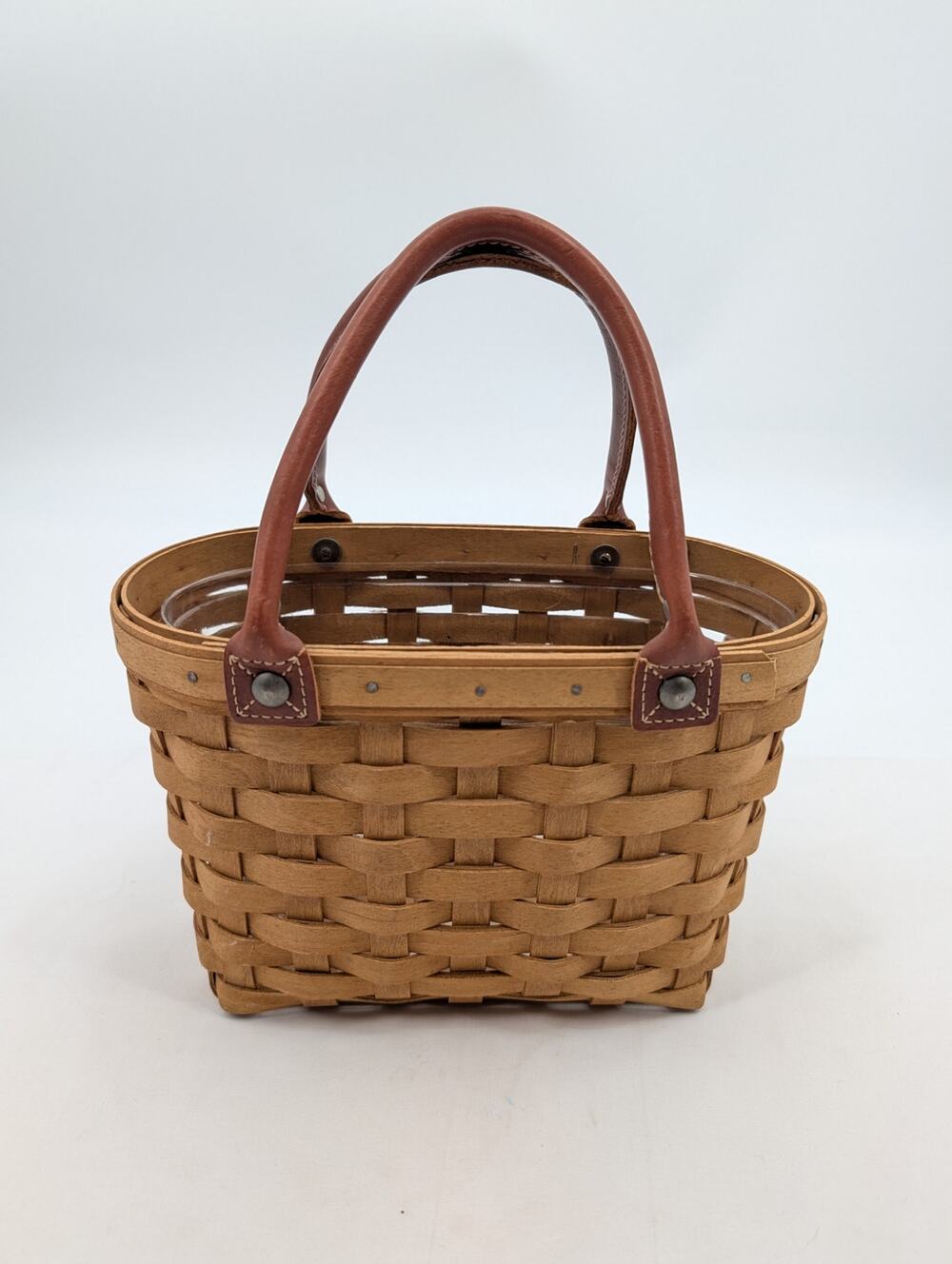 Longaberger Small Boardwalk Basket Purse Signed 2003 AM With Plastic Protector